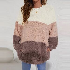 Kori Colorblock Sherpa Pullover Size Medium